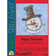 Mouseloft Christmas Counted Cross Stitch Card Kit - Happy Snowman