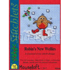 Mouseloft Christmas Counted Cross Stitch Card Kit - Robin's New Wellies Mouseloft Christmas Counted Cross Stitch Card Kit - Robin's New Wellies