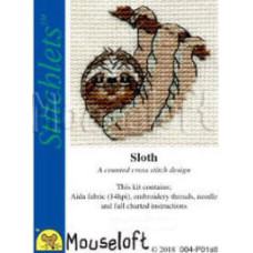 Mouseloft Stitchlets Counted Cross Stitch Kit - Sloth Mouseloft Stitchlets Counted Cross Stitch Kit - Sloth