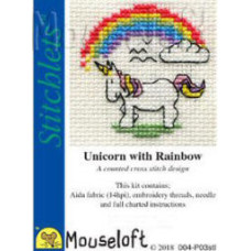 Mouseloft Stitchlets Counted Cross Stitch Kit - Unicorn with Rainbow Mouseloft Stitchlets Counted Cross Stitch Kit - Unicorn with Rainbow