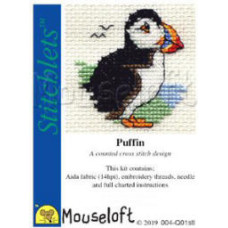Mouseloft Stitchlets Counted Cross Stitch Kit - Puffin Mouseloft Stitchlets Counted Cross Stitch Kit - Puffin