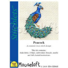 Mouseloft Stitchlets Counted Cross Stitch Kit - Peacock Mouseloft Stitchlets Counted Cross Stitch Kit - Peacock