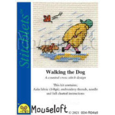 Mouseloft Stitchlets Counted Cross Stitch Kit - Walking the Dog Mouseloft Stitchlets Counted Cross Stitch Kit - Walking the Dog
