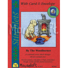 Mouseloft Christmas Counted Cross Stitch Card Kit - Dog By The Woodburner Mouseloft Christmas Counted Cross Stitch Card Kit - Dog By The Woodburner