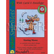 Mouseloft Christmas Counted Cross Stitch Card Kit - Skating Moose Mouseloft Christmas Counted Cross Stitch Card Kit - Skating Moose