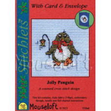 Mouseloft Christmas Counted Cross Stitch Card Kit - Jolly Penguin Mouseloft Christmas Counted Cross Stitch Card Kit - Jolly Penguin