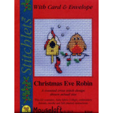 Mouseloft Christmas Counted Cross Stitch Card Kit - Christmas Eve Robin