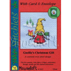 Mouseloft Christmas Counted Cross Stitch Card Kit - Gnellie's Christmas Gift 