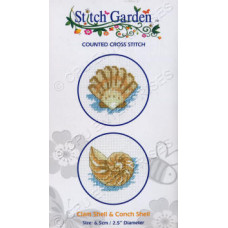 Stitch Garden Counted Cross Stitch Kit - Clam Shell and Conch Shell Stitch Garden Counted Cross Stitch Kit - Clam Shell and Conch Shell
