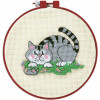 Dimensions Learn a Craft Cross Stitch Hoop Kit - Printed Cross Stitch A Cat and a Mouse