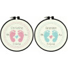 Dimensions Learn a Craft Cross Stitch Hoop Kit - Counted Cross Stitch Baby Footprints