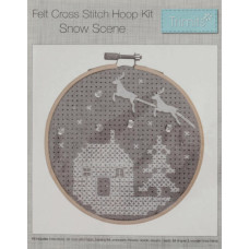 Felt Cross Stitch Hoop Kit - Snow Scene Felt Cross Stitch Hoop Kit - Snow Scene