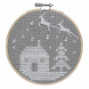 Felt Cross Stitch Hoop Kit - Snow Scene Felt Cross Stitch Hoop Kit - Snow Scene