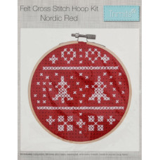 Felt Cross Stitch Hoop Kit - Nordic Red Felt Cross Stitch Hoop Kit - Nordic Red