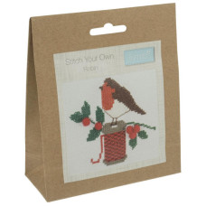 Stitch your Own Mini Cross Stitch Kit - Robin Stitch your Own Mini Cross Stitch Kit - Robin