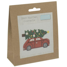 Stitch your Own Mini Cross Stitch Kit - Christmas Tree Car Stitch your Own Mini Cross Stitch Kit - Christmas Tree Car