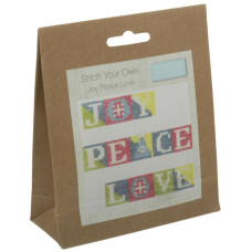 Stitch your Own Mini Cross Stitch Kit - Joy, Peace and Love Stitch your Own Mini Cross Stitch Kit - Joy, Peace and Love
