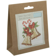 Stitch your Own Mini Cross Stitch Kit - Bells with Foliage Stitch your Own Mini Cross Stitch Kit - Bells with Foliage