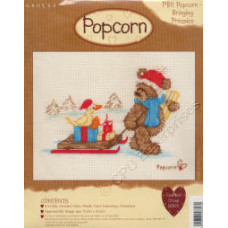 Popcorn Counted Cross Stitch Kit - Popcorn Bringing Pressies Popcorn Counted Cross Stitch Kit - Popcorn Bringing Pressies