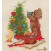 Popcorn Counted Cross Stitch Kit - Popcorn Decorating The Tree Popcorn Counted Cross Stitch Kit - Popcorn Decorating The Tree