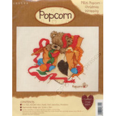 Popcorn Counted Cross Stitch Kit - Popcorn Christmas Wrapping Popcorn Counted Cross Stitch Kit - Popcorn Christmas Wrapping